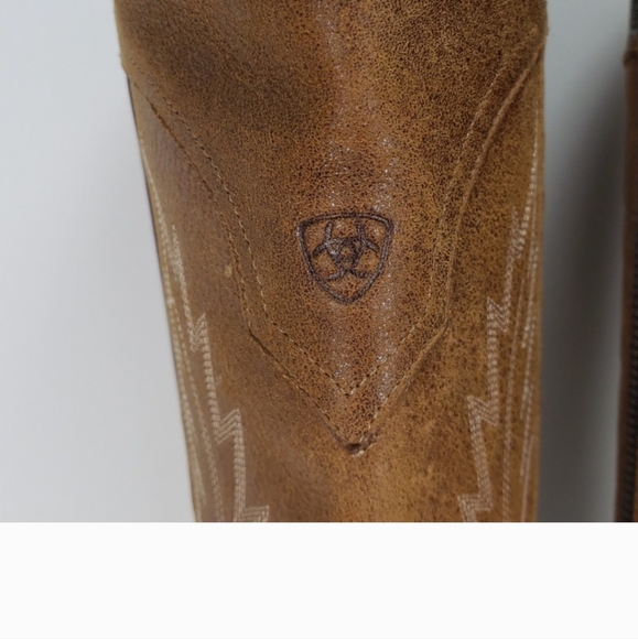 ARIAT 10010251 MURRIETA BROWN LEATHER OVER THE KNEE ZIP COWBOY BOOTS WOMEN'S 10B - Picture 9 of 9